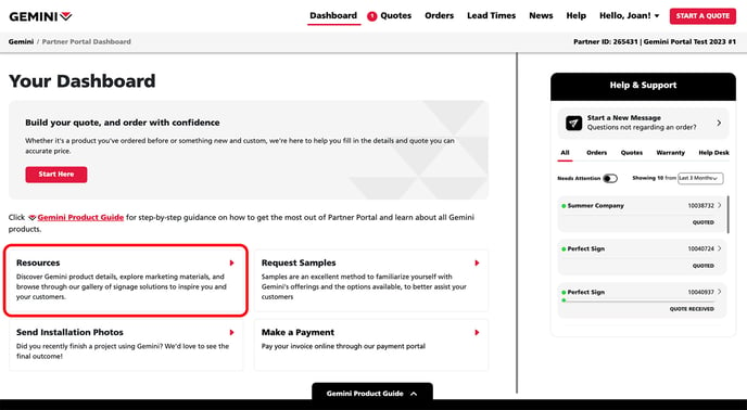 2. Dashboard Resources