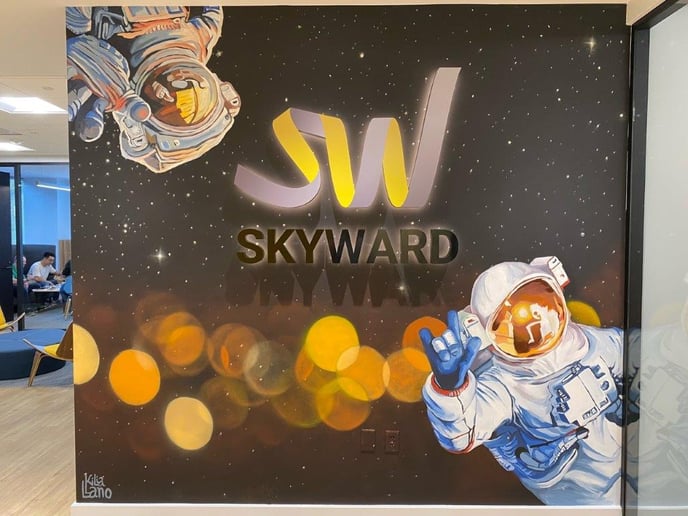 Skyward IT - 82986 - 3D LED Stud Mounted Logo - Interior Drywall - INSTALLED (1)